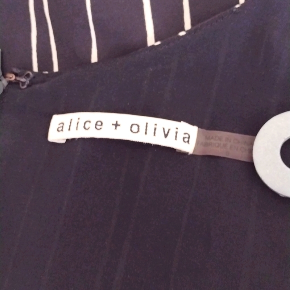 Alice & Olivia Black Striped Spaghetti Strap Midi Dress Size 0 - Picture 5 of 15
